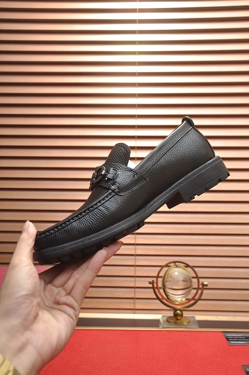 Men's shoes 💰500💶[Ferragamo/Ferragamo] The latest model in the counter. Original imported open-sided high-quality cowhide hand-woven + imported 🐂 cowhide + original luxury metal buckle + original combination outsole. Comparison without pressure 38--44🎉